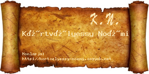Körtvélyessy Noémi névjegykártya